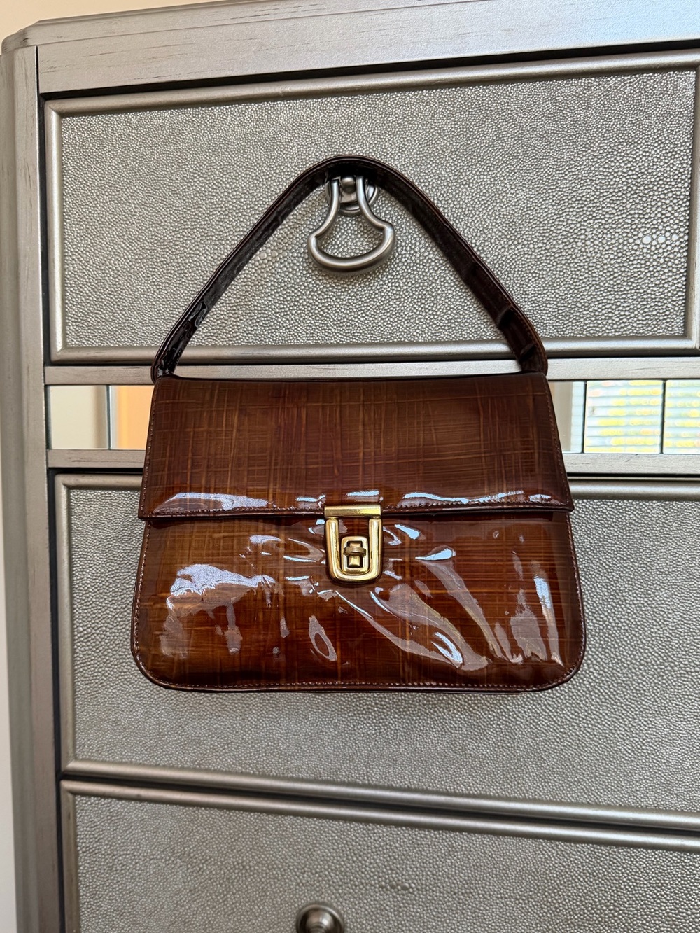 Brown Top-Handle Shoulder Bag